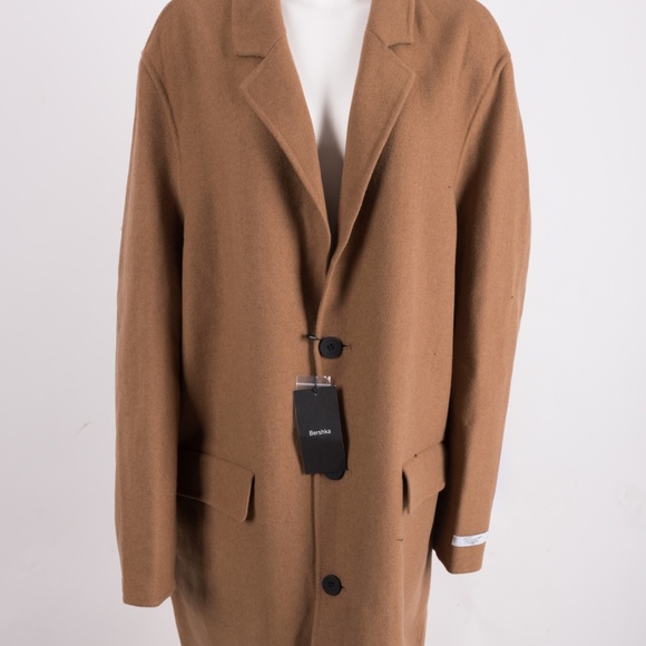 zara men's camel overcoat